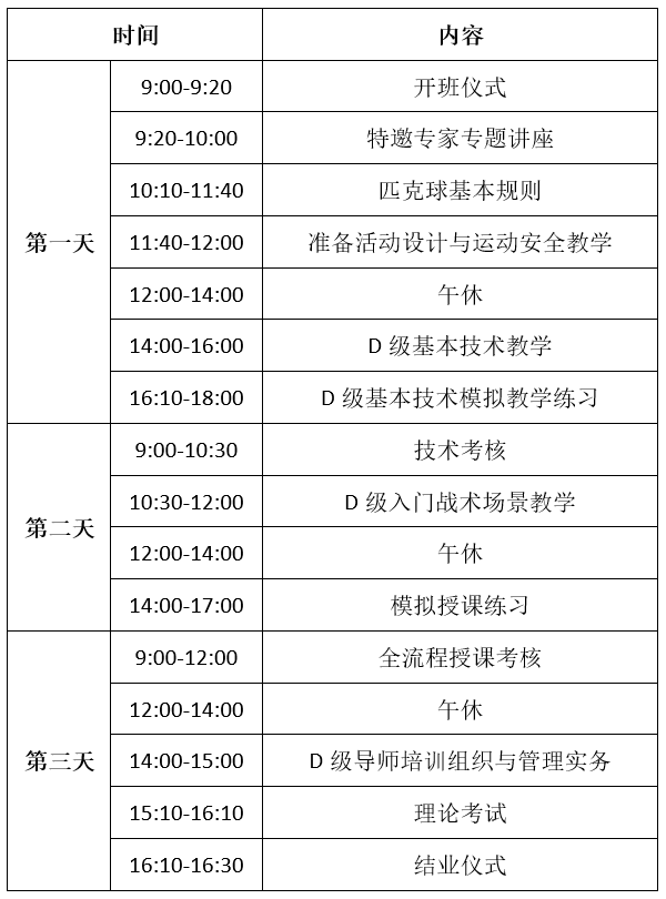 中国网球协会关于举办2026年匹克球D级教练员导师培训班(北京站)的通知